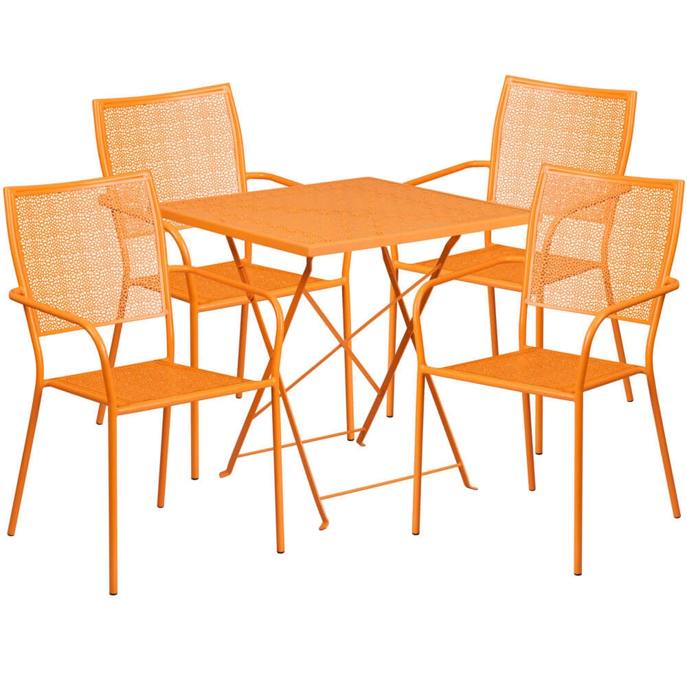 Bistro table set CUB CO 28SQF 02CHR4 OR GG FLA