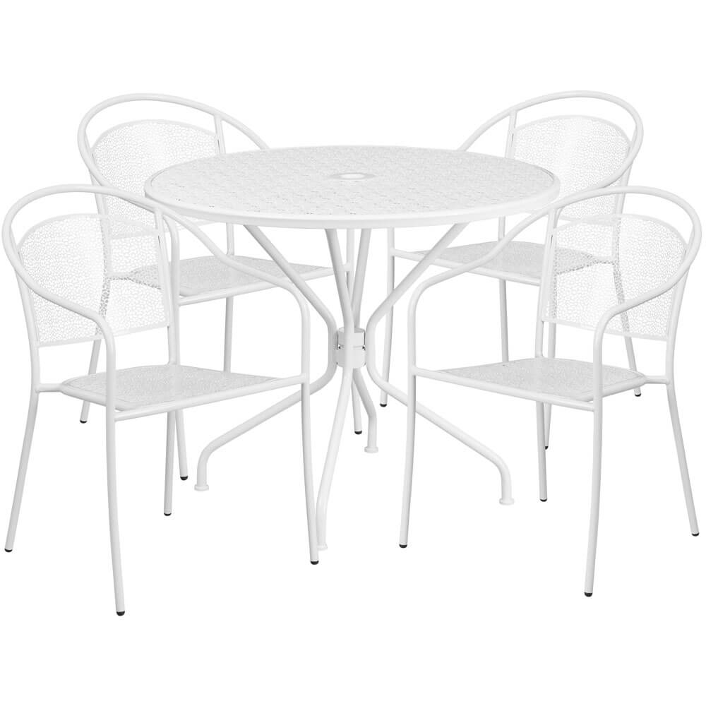 Bistro table set CUB CO 35RD 03CHR4 WH GG FLA