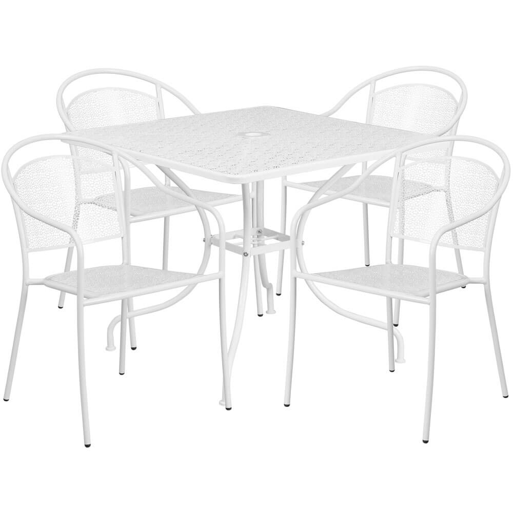 Bistro table set CUB CO 35SQ 03CHR4 WH GG FLA