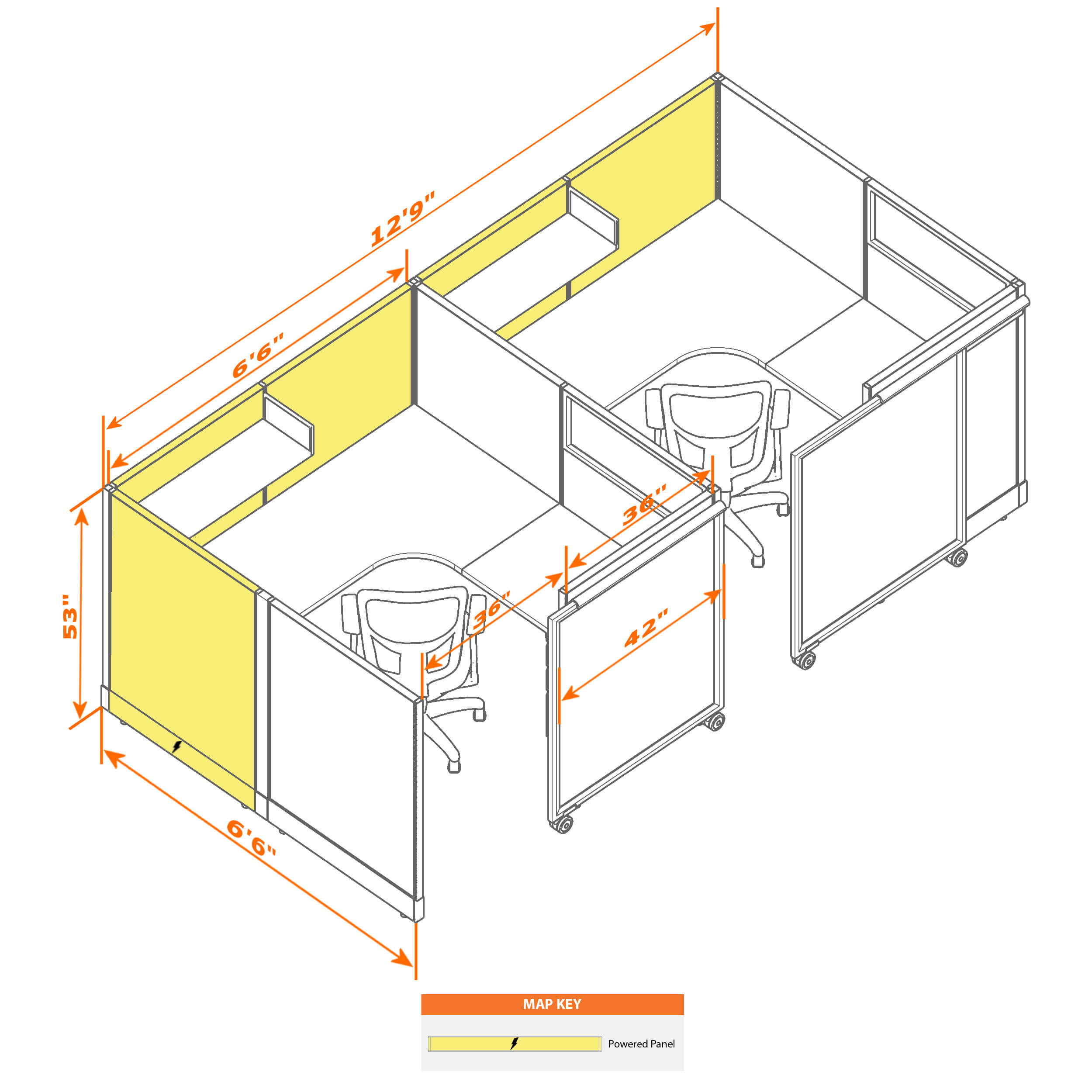 Cubicle with door 66 2i