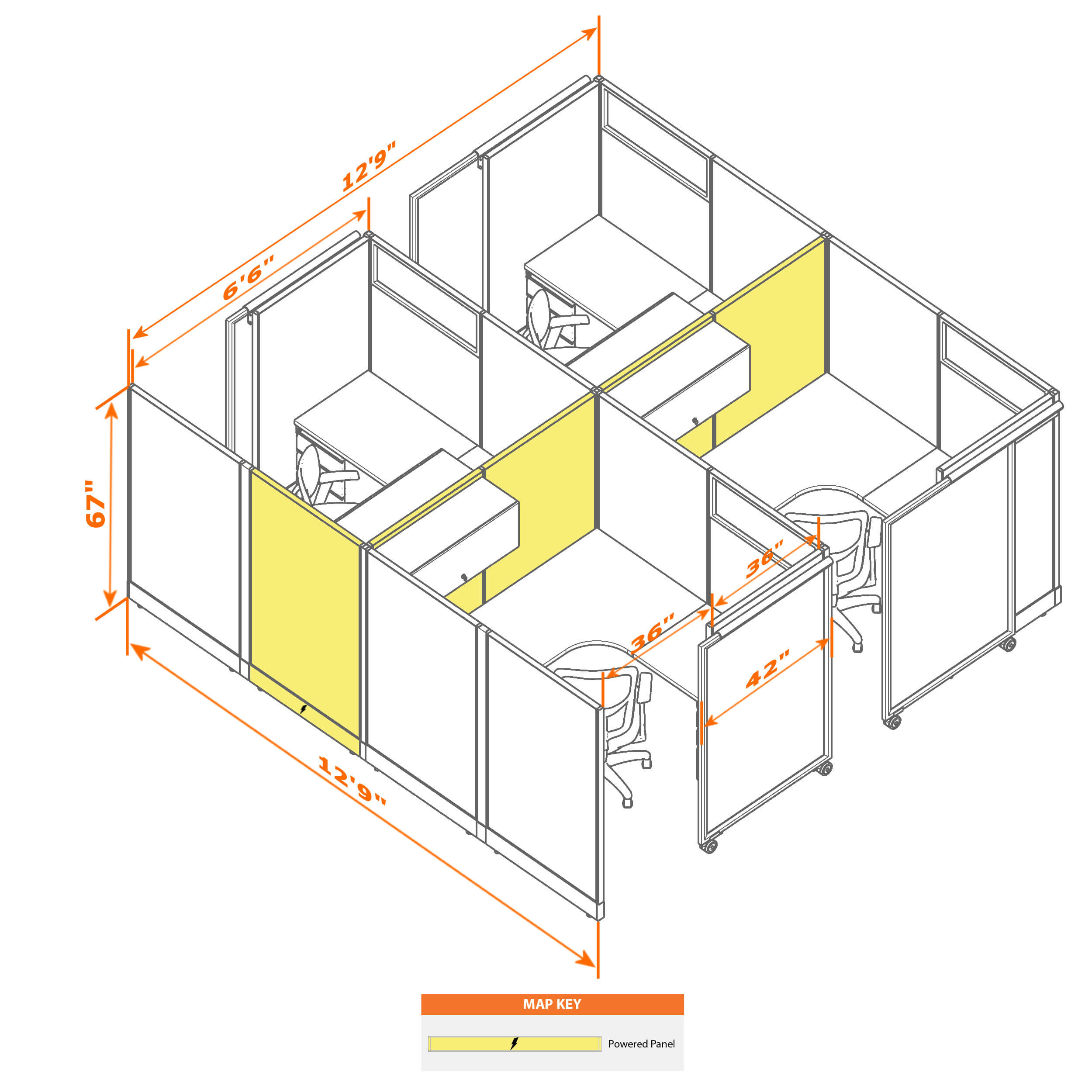 Cubicle with door 66 4c 1