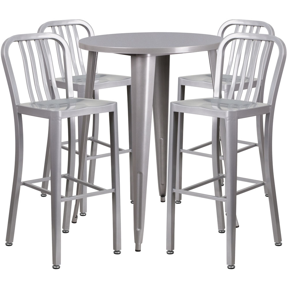 High top table set CUB CH 51090BH 4 30VRT SIL GG FLA