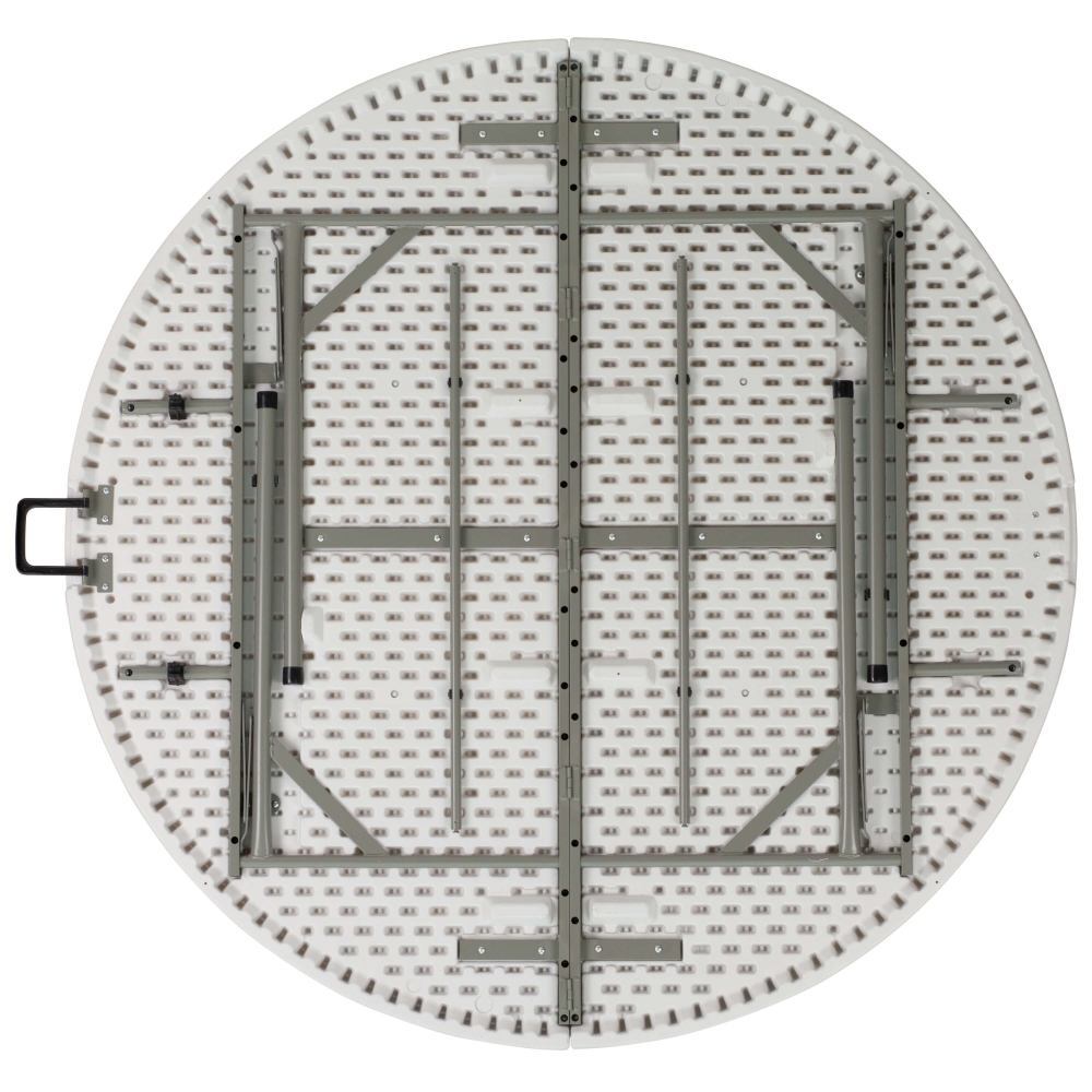 Large plastic folding table bottom view