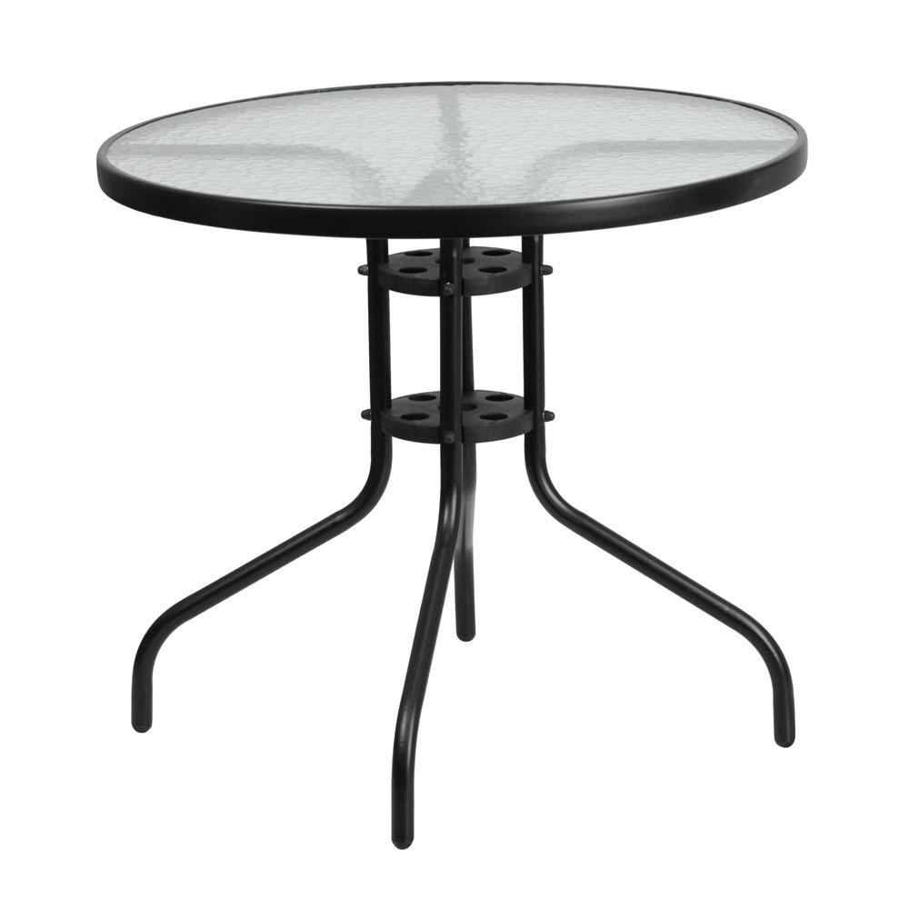 Patio table and chairs round glass table