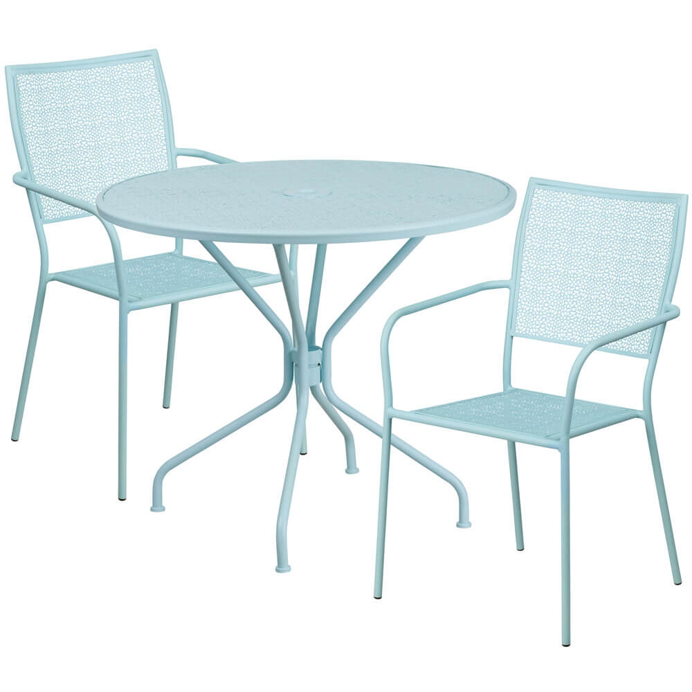 Bistro table set CUB CO 35RD 02CHR2 SKY GG FLA