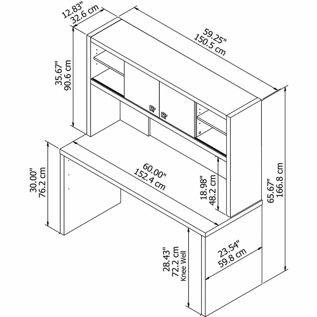 Clarity affordable modern desk 60w x 24d dimension