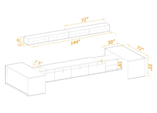 Executive office set 3D dimensions Executive office set 3D dimensions