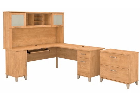 L shaped computer desk with traditional file cabinet 72 w highlight maple cross 2 L shaped computer desk with traditional file cabinet 72 w highlight maple cross 2