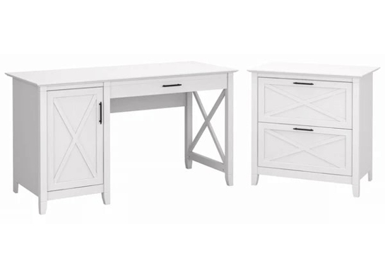 Rustic style desk with drawer lateral file cabinet highlight pure white oak