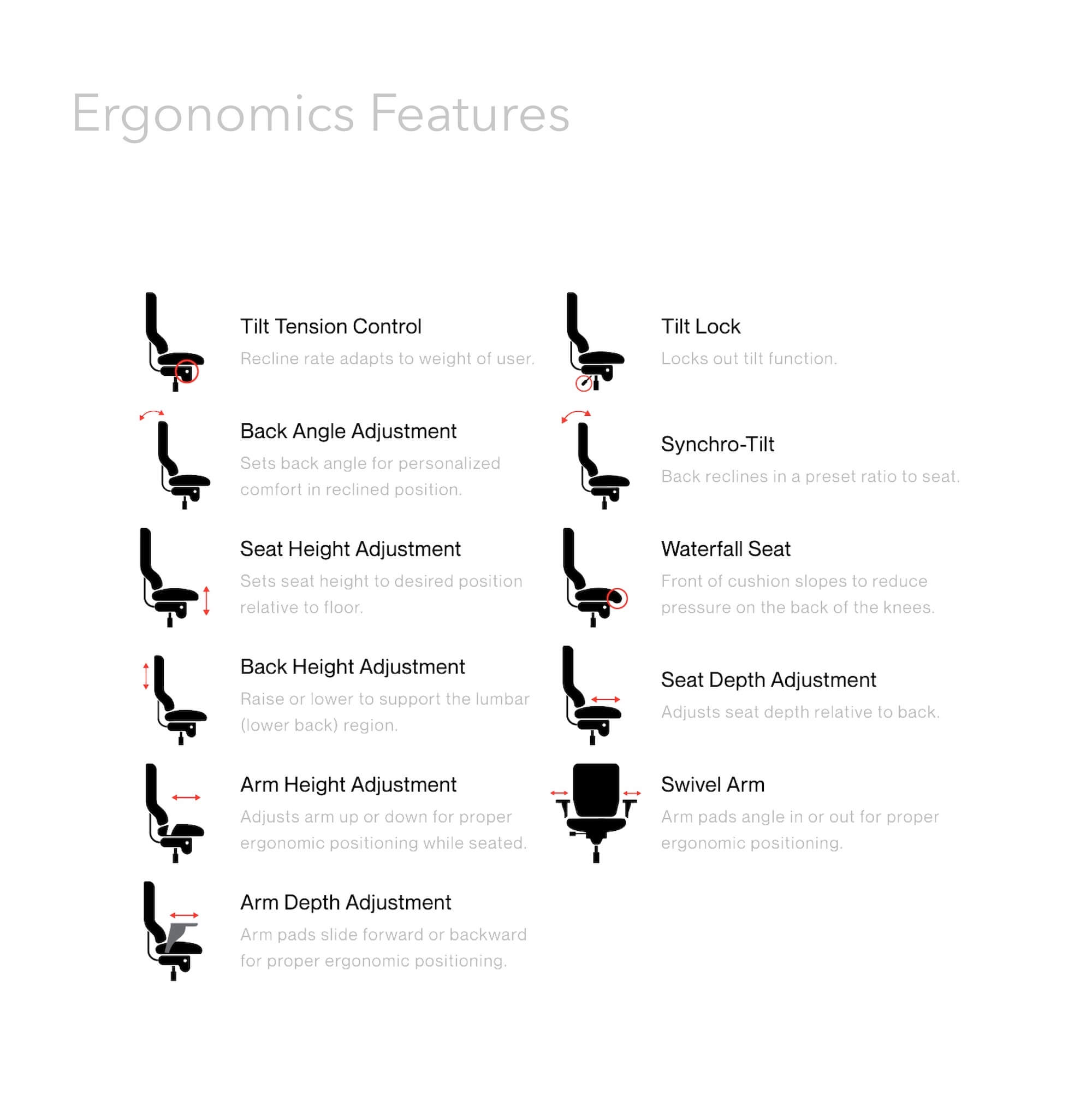 Office furniture chairs office desk chairs executive ergonomic leather chair features ergonomics